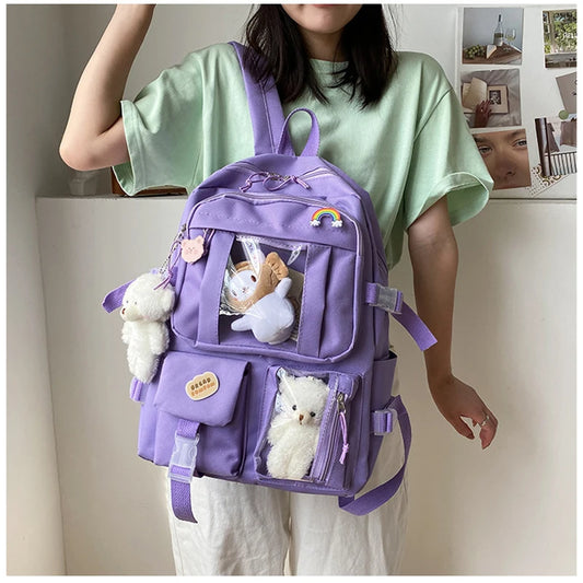 Large Capacity Girls Backpack High School Middle School Student Backpack