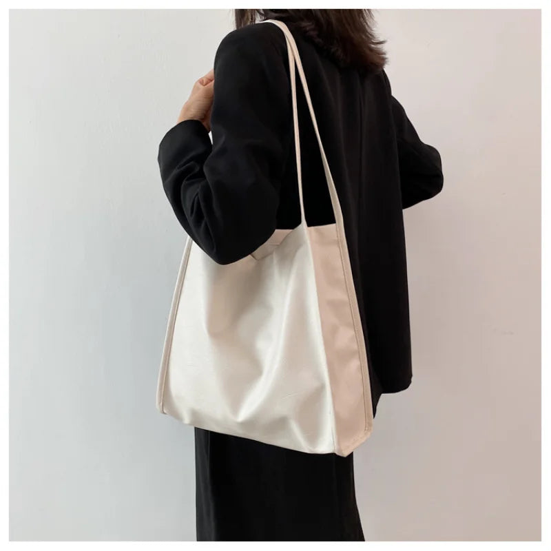 Large Capacity Soft Tote Bag Women's Leather Handbag