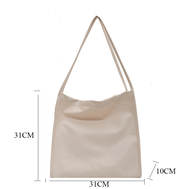 Large Capacity Soft Tote Bag Women's Leather Handbag