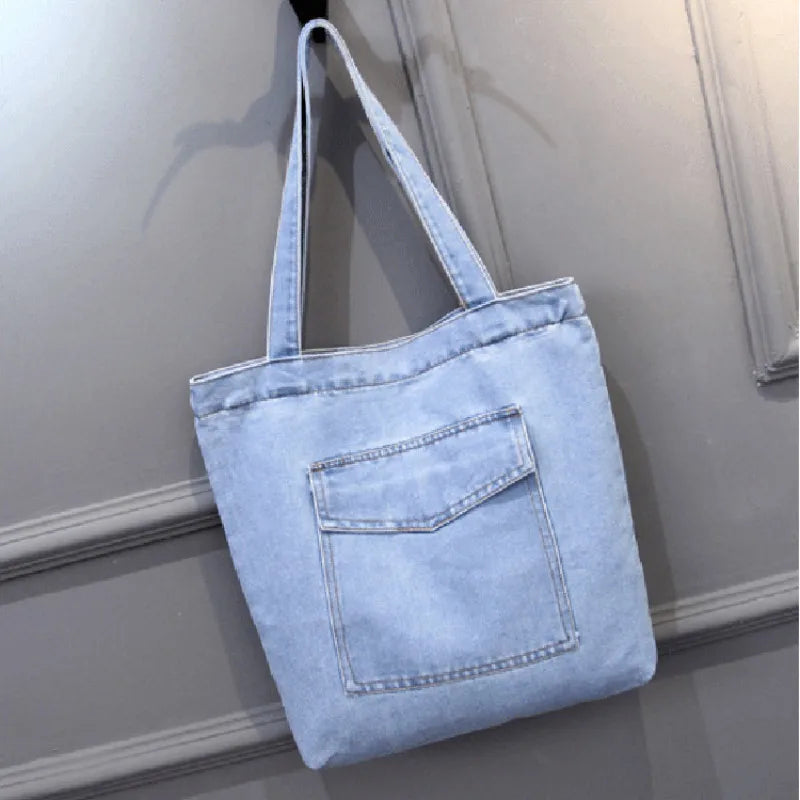 Large Capacity Women Shoulder Bags Street Canvas Denim