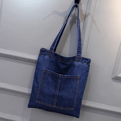 Large Capacity Women Shoulder Bags Casual Canvas Denim Handbag