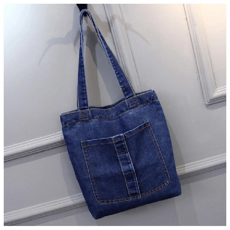 Large Capacity Women Shoulder Bags Street Canvas Denim