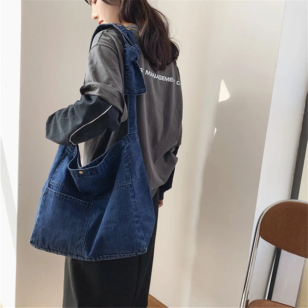 Denim Women's Messenger Bags High-Quality Large-Capacity Ladies Shoulder Bags
