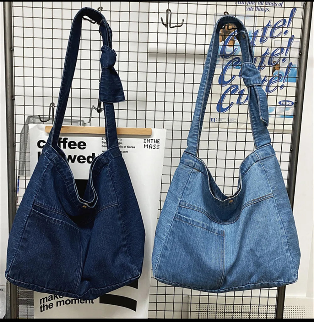 Denim Women's Messenger Bags High-Quality Large-Capacity Ladies Shoulder Bags