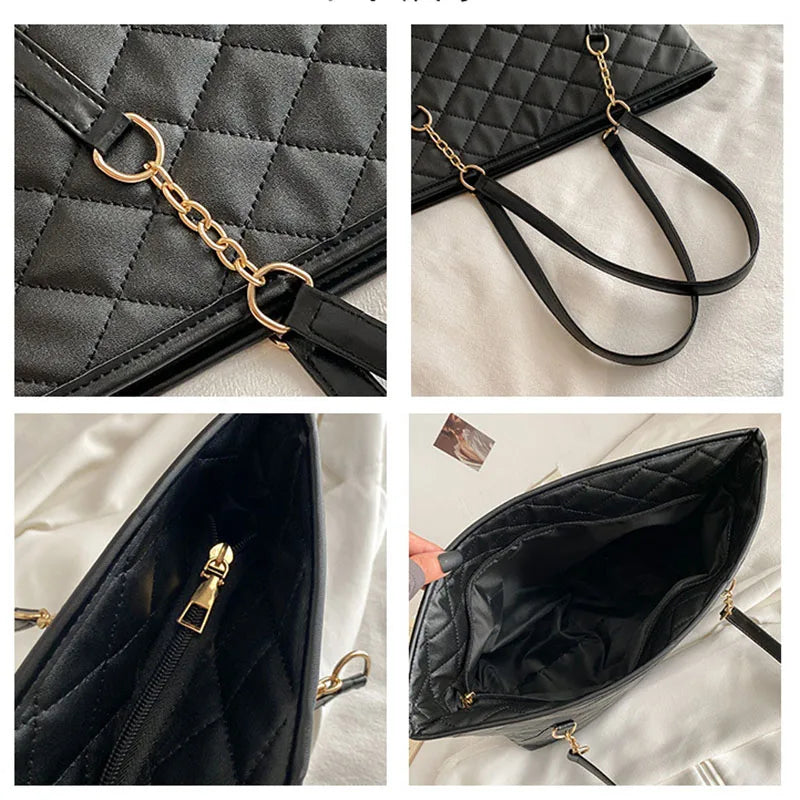 Retro Rhombus Chain Handbags Embroidery Thread Shoulder Bag
