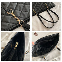 Retro Rhombus Chain Handbags Embroidery Thread Shoulder Bag