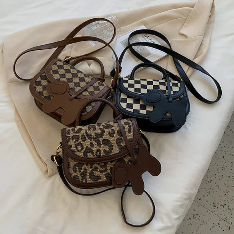 Lattice Shoulder Messenger Women Bag Pendant Style Portable Small Bag