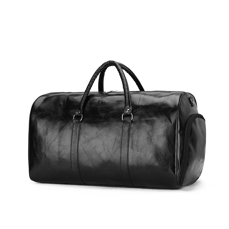 Men's Large Capacity Leather Travel Duffle Bag