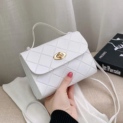 Line Embossed Messenger Bag Small Square Handbag