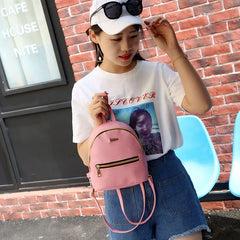 Mini Artificial Leather Women's Backpack Multi-function Shoulder Bag