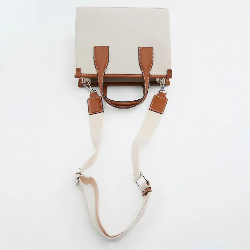 Canvas Leather Handbag Classic Woody Tote Bag