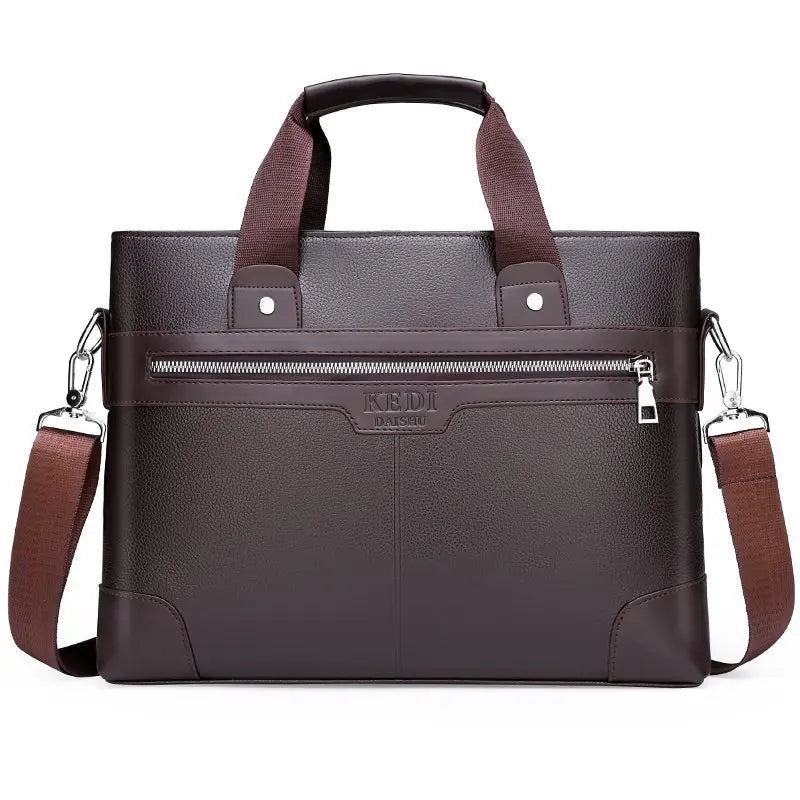 Men's Leather Briefcase Shoulder Bag Messenger Tote