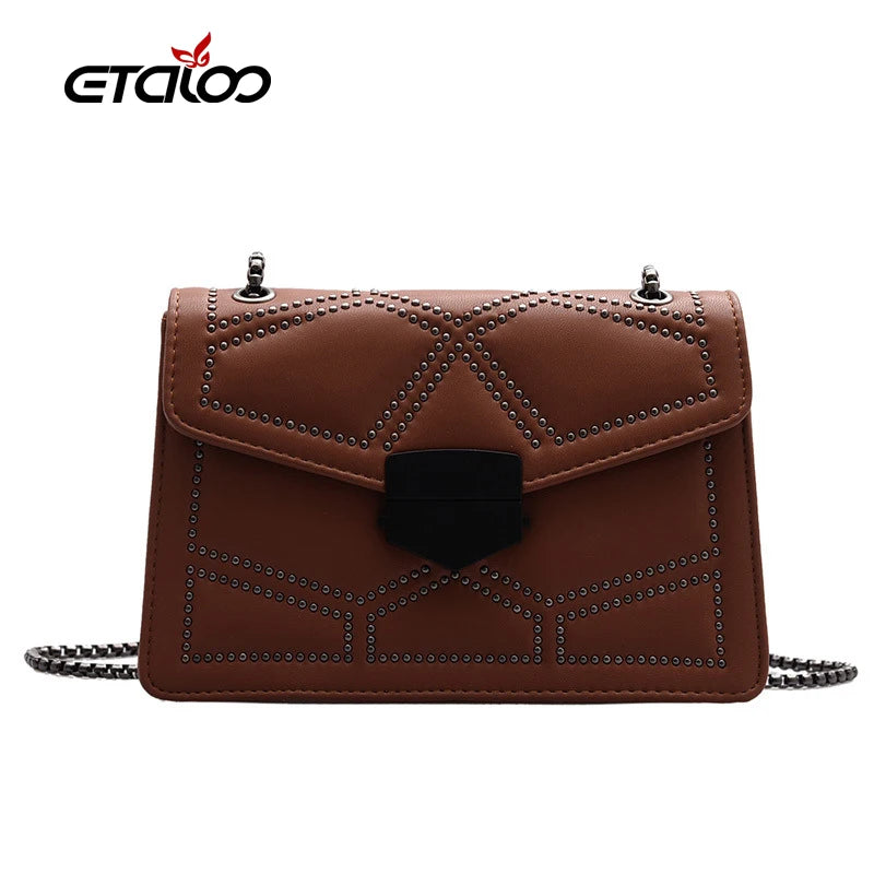 Women's PU Leather Shoulder Bag Chain Small Square Bag