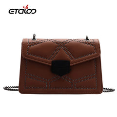 Women's PU Leather Shoulder Bag Chain Small Square Bag