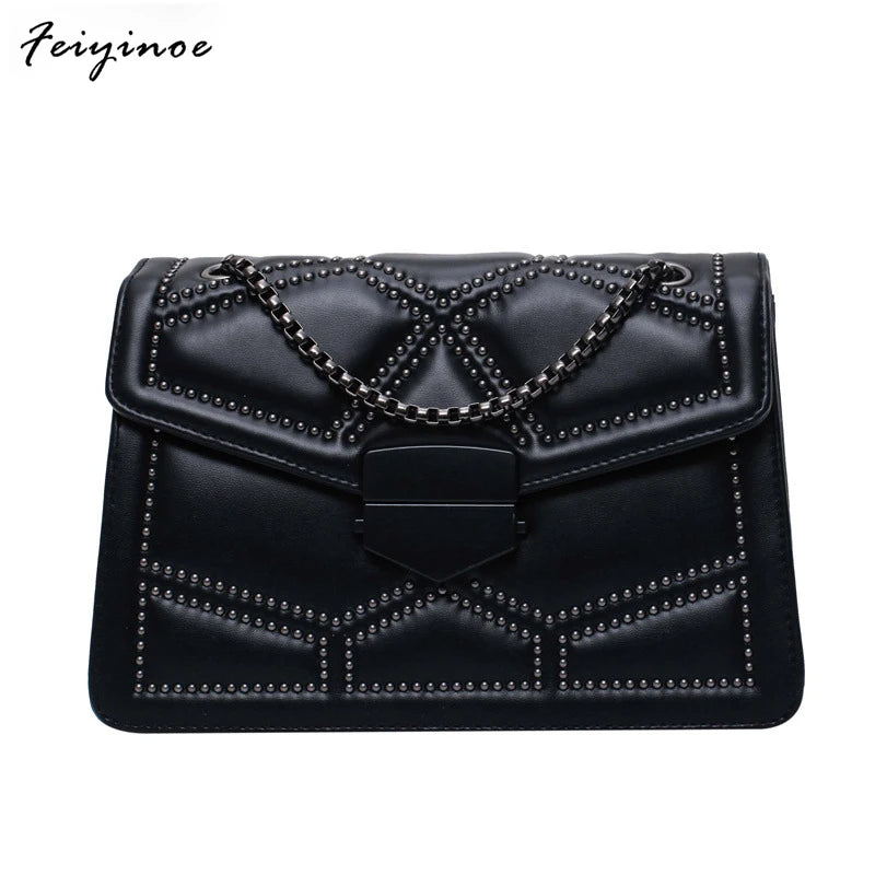 Women's PU Leather Shoulder Bag Chain Small Square Bag