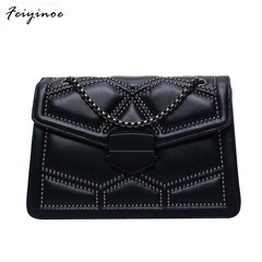 Women's PU Leather Shoulder Bag Chain Small Square Bag