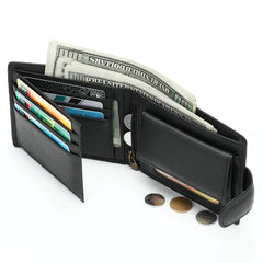 Leather Men Wallet Engraved Name Hasp Male Purses Long Vintage High Quality