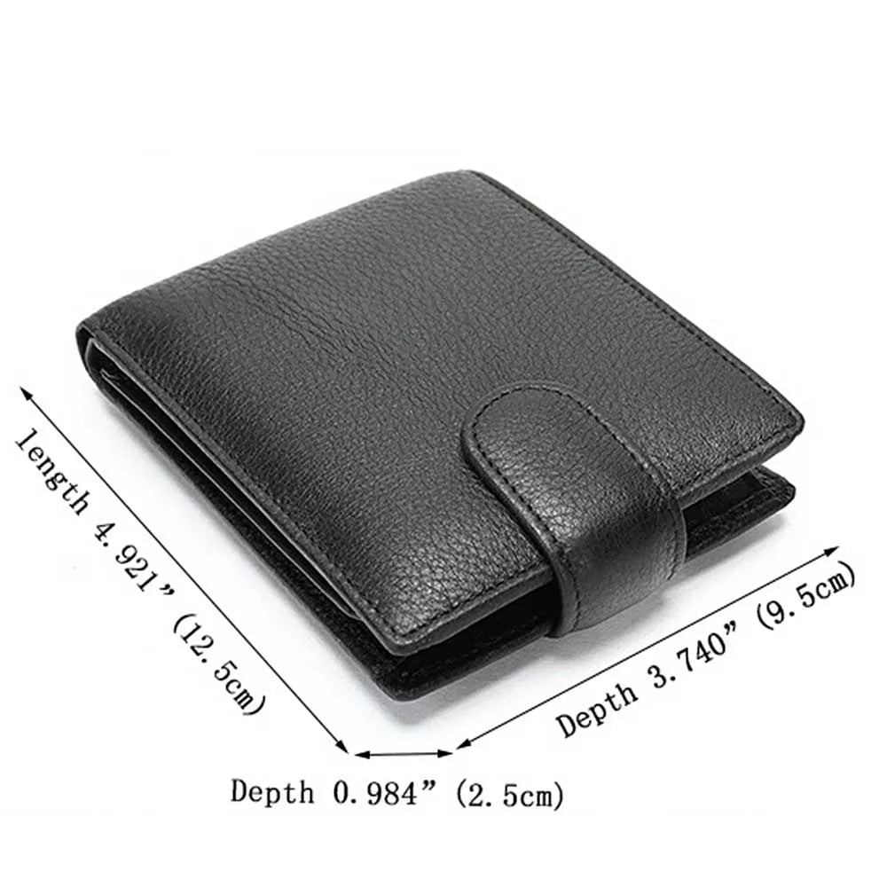 Leather Men Wallet Engraved Name Hasp Male Purses Long Vintage High Quality