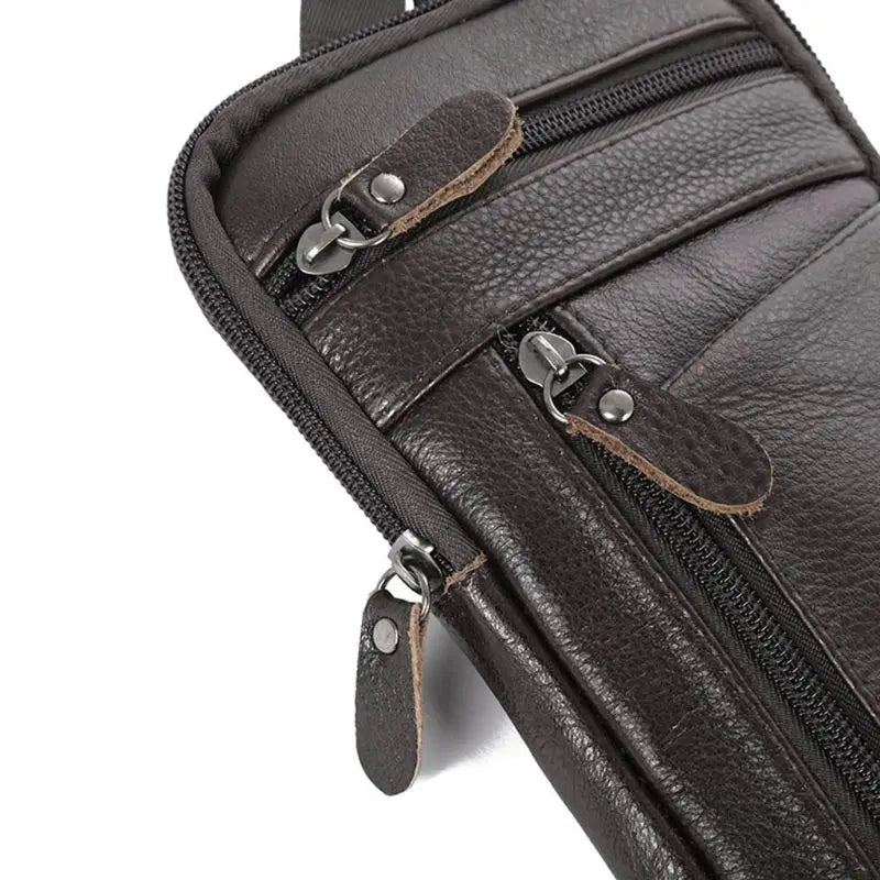 Men's Leather Phone Pouch Crossbody Waist Pack