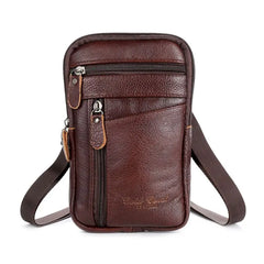 Men's Leather Phone Pouch Crossbody Waist Pack