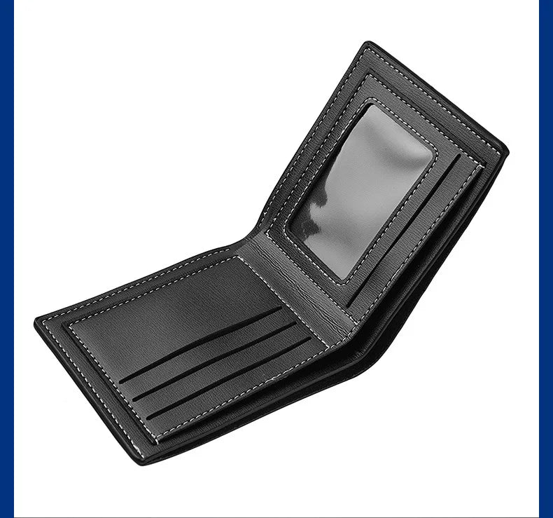 Men's Leather Wallet Short Horizontal Multi-function