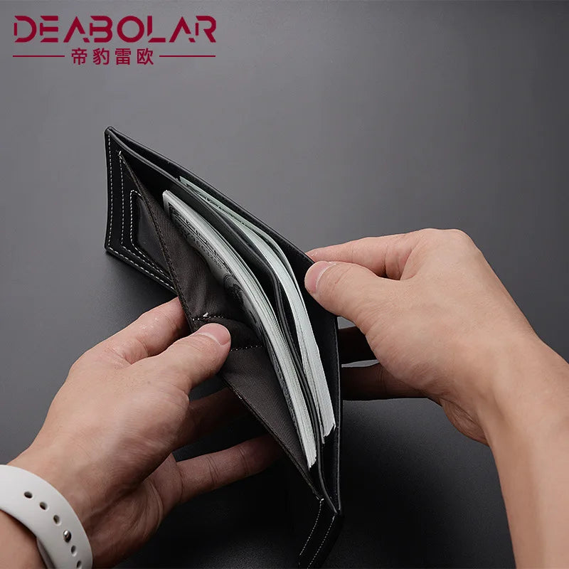 Men's Leather Wallet Short Horizontal Multi-function