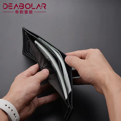 Men's Leather Wallet Short Horizontal Multi-function
