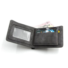 Men's Short Leather Wallet Retro Thin Multi-Card Wallet