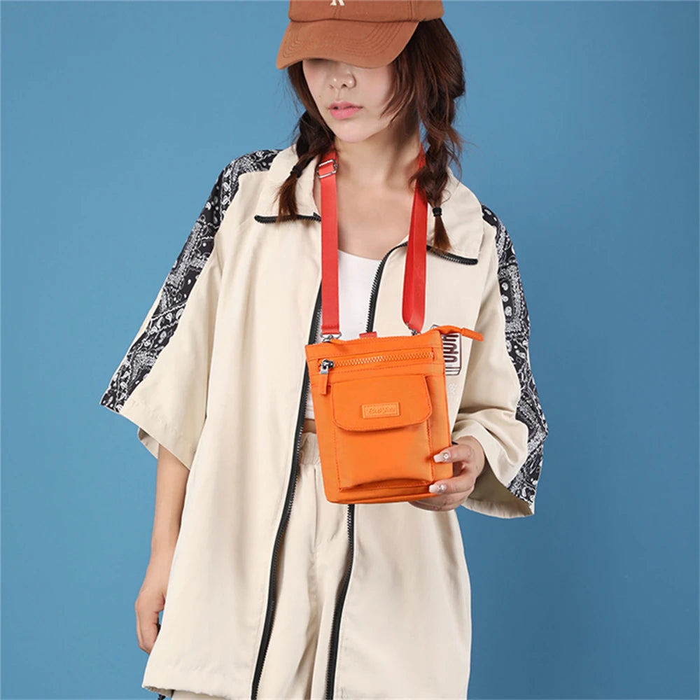 Nylon Women Messenger Bag Solid Mini Ladies Shoulder Crossbody Phone