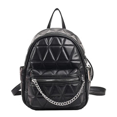 Mini Small Backpack PU Leather Chain Decoration Women
