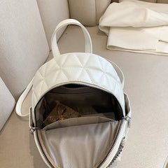 Mini Small Backpack PU Leather Chain Decoration Women