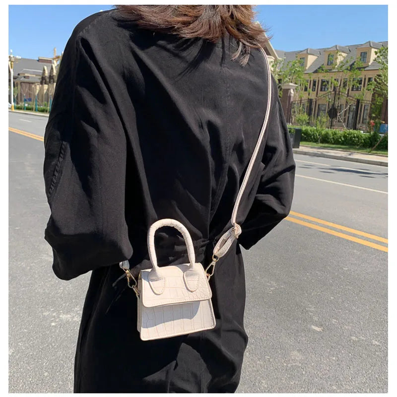 Crocodile Pattern Mini Tote Bag Crossbody Messenger Purse