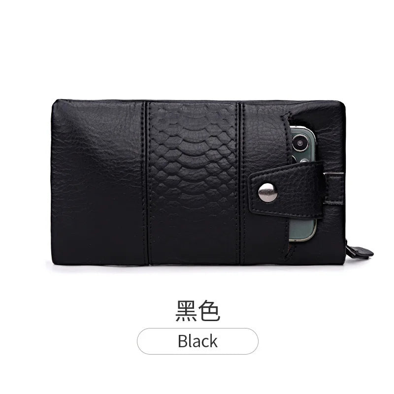 Soft Leather Zipper Long Handbag Women Wallet