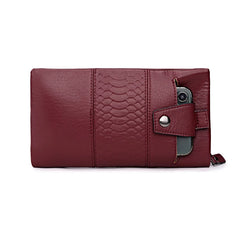 Soft Leather Zipper Long Handbag Women Wallet