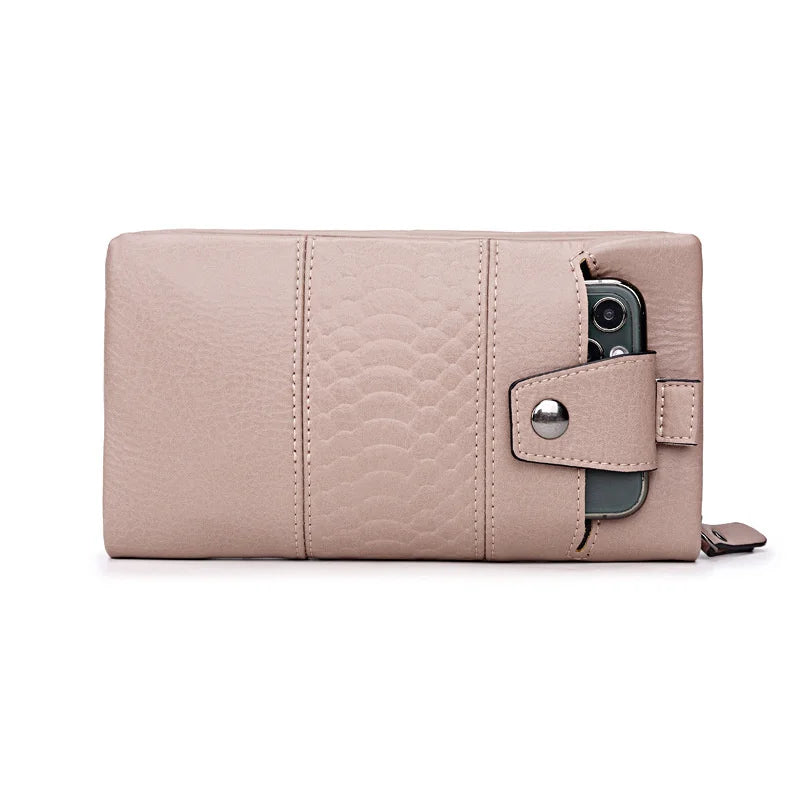 Soft Leather Zipper Long Handbag Women Wallet
