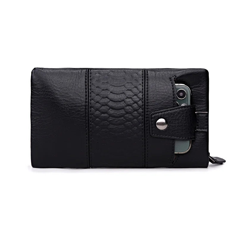 Soft Leather Zipper Long Handbag Women Wallet
