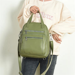 Soft Leather Backpack for Teenage Girls Women Bagpack