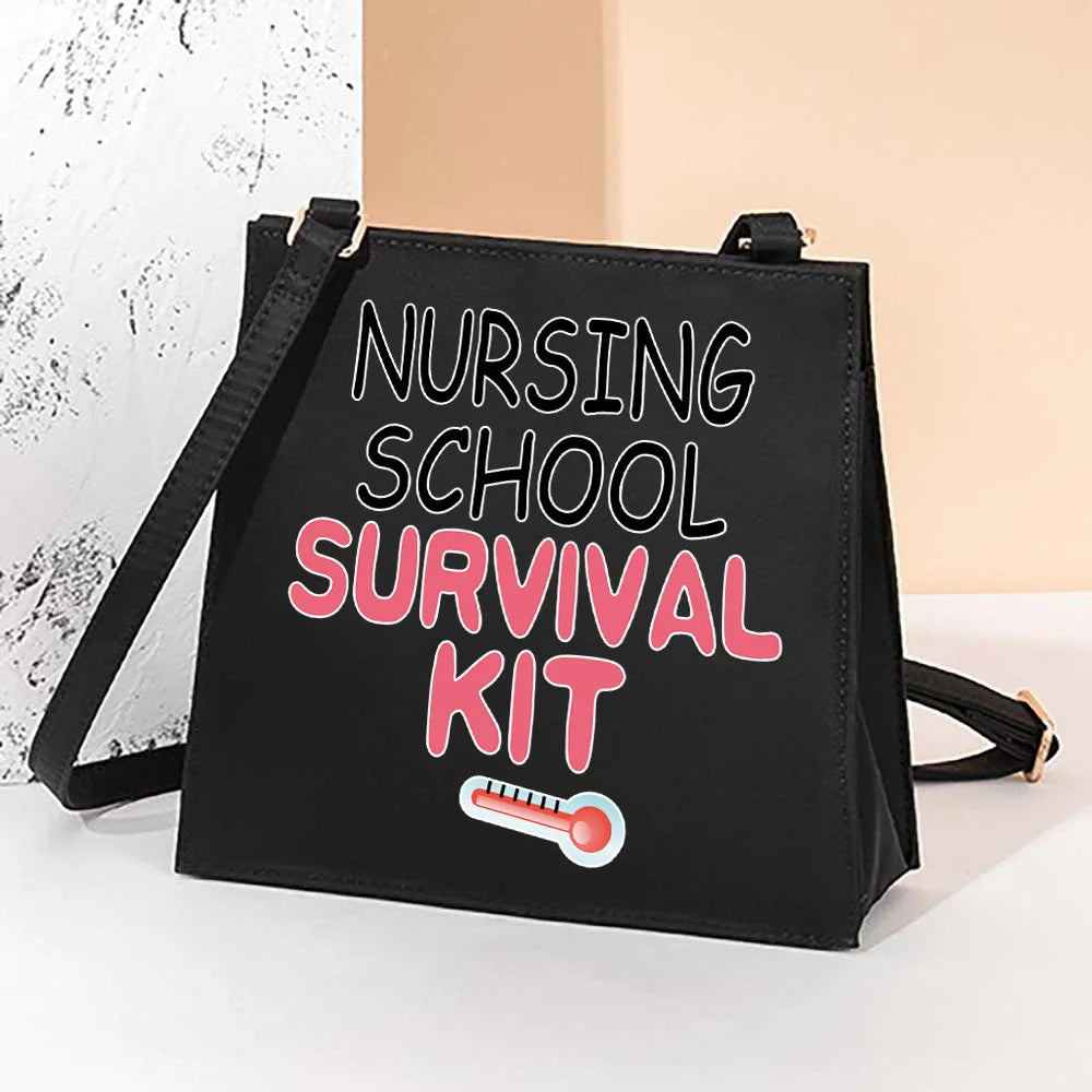 Nurse Pattern Square Tote Bag Women Shoulder Bag Crossbody Bag