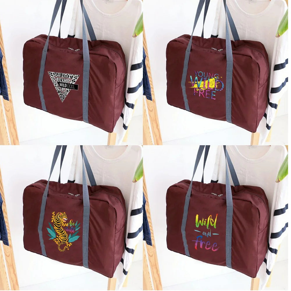 Nylon Foldable Unisex Travel Bag Large Capacity Handbags Waterproof