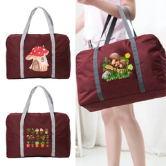 Nylon Foldable Travel Bags Large Capacity Waterproof Handbags Mushroom Pattern