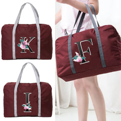 WaterProof Nylon Foldable Travel Bag White Marble Pattern