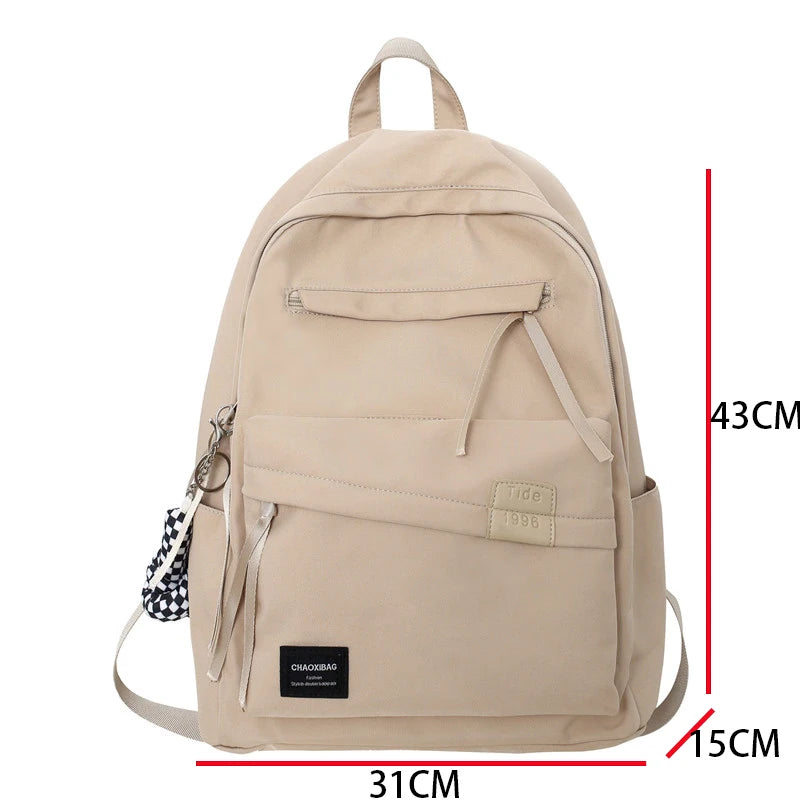 Nylon Woman Backpack Casual Student Rucksack High Capacity Laptop Schoolba