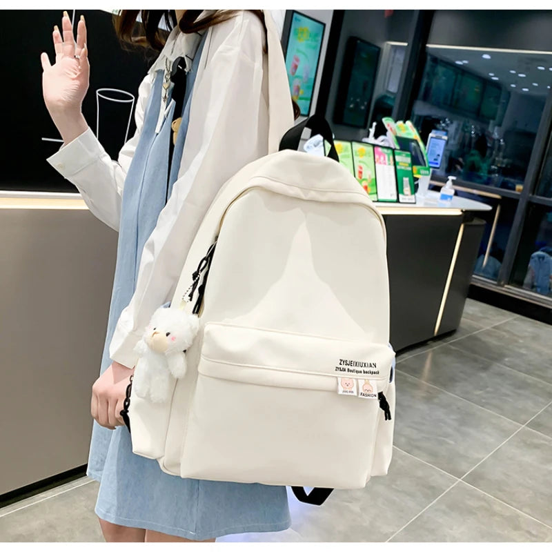 Nylon Women Backpack Female Letter Printing Travel Bag