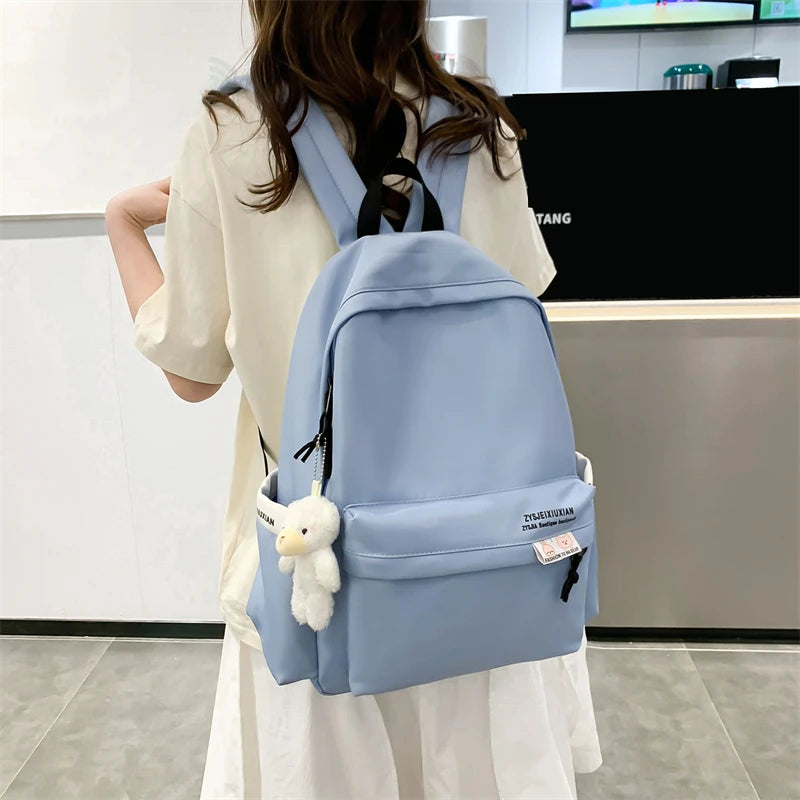 Nylon Women Backpack Female Letter Printing Travel Bag