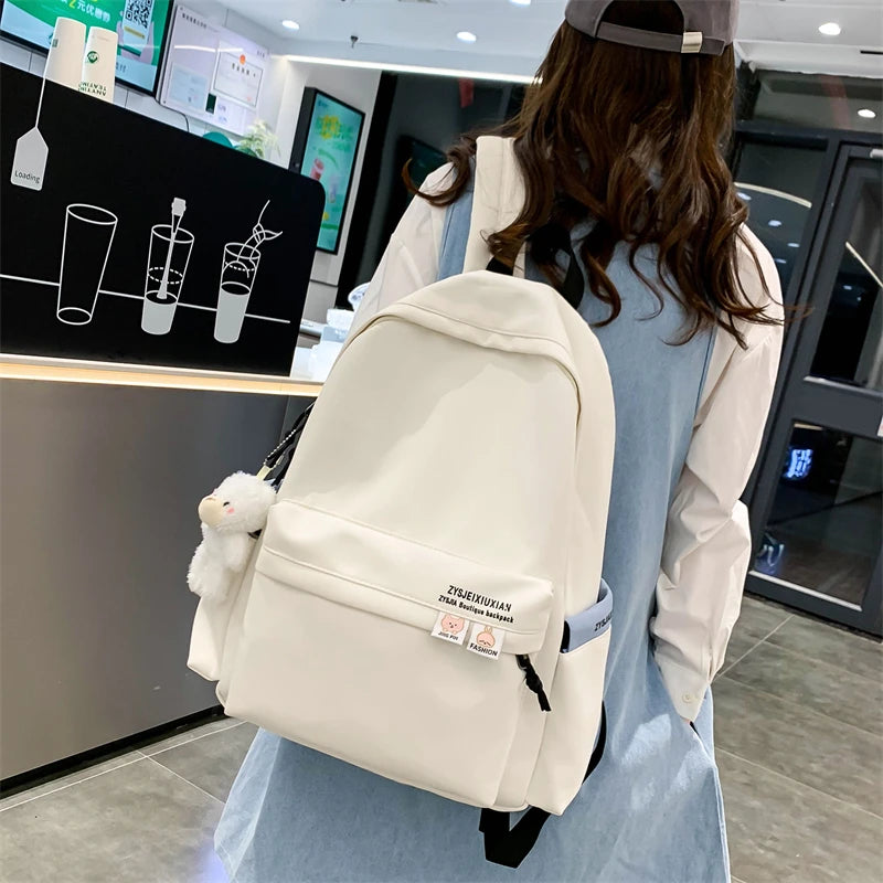 Nylon Women Backpack Female Letter Printing Travel Bag