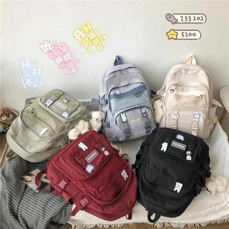Nylon Women's Backpack Waterproof Fabric School Backpack