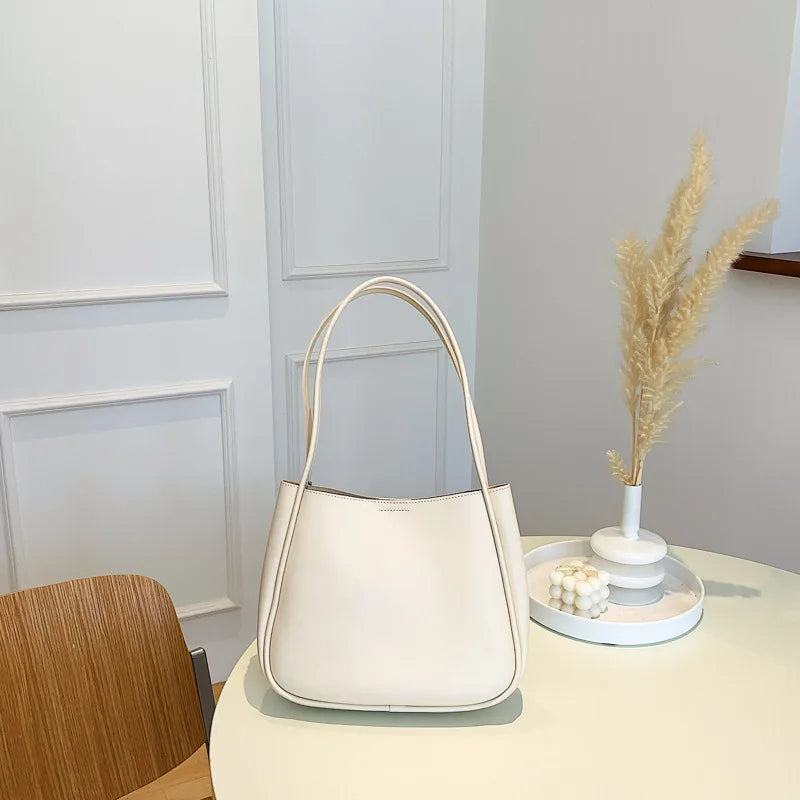 One Shoulder Bag Women Large Capacity Soft Leather Tote Handbag