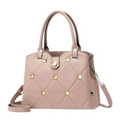 One-shoulder Diagonal Handbag with Rivet Embroidery Thread