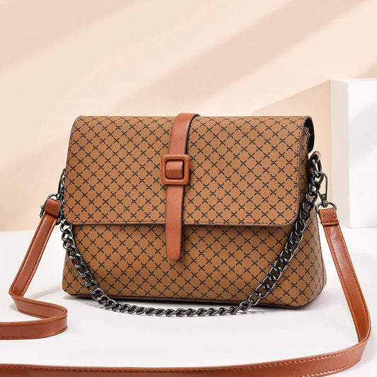 One-shoulder Messenger Bag Women's High-quality Contrast Printing Small Square B