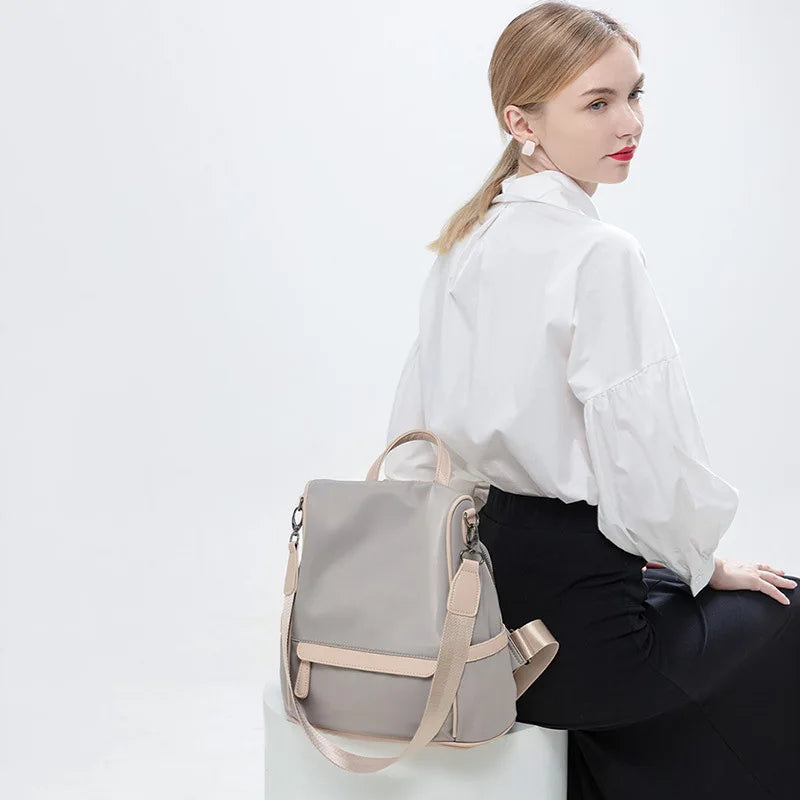 Oxford Cloth Backpack Ladies Large Capacity Travel Bag Zipper